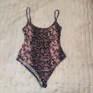 Snake print body suit